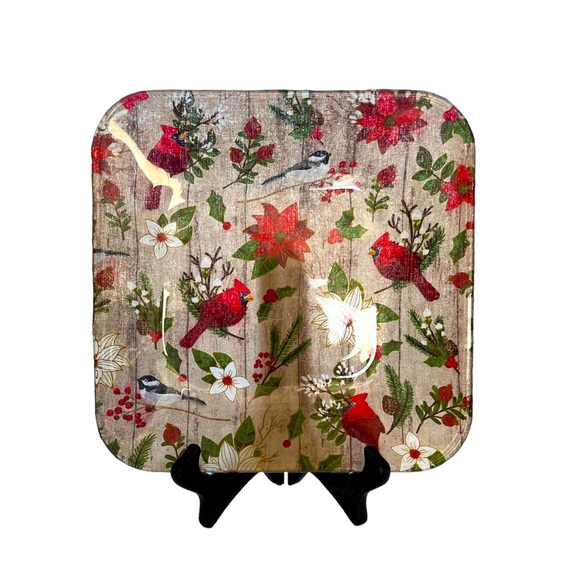 GLASS PLATE DECOUPAGED HAND MADE TECNIC - Picture 1 of 2